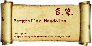 Berghoffer Magdolna névjegykártya