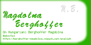 magdolna berghoffer business card